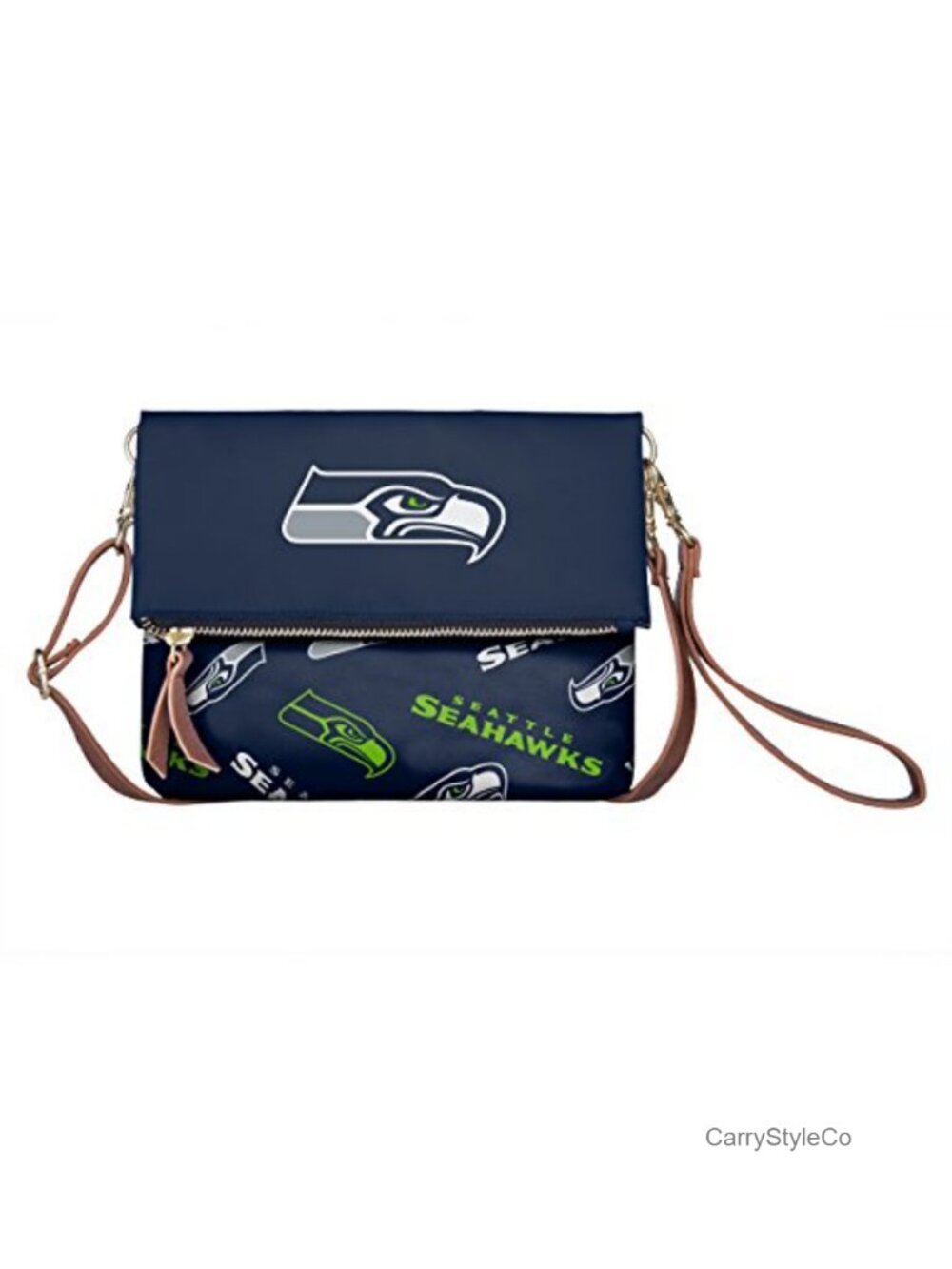 NFL Team Logo Foldover Purse Handbag with Adjustable Strap - Picture 1 of 1